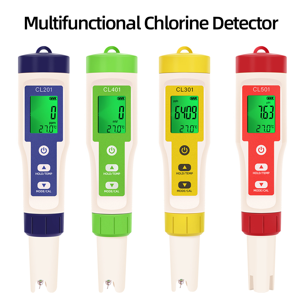 Aquarium Test Kit - PH/CL2/H2/ORP/Temperature Meter Chlorine Detector Digital Water