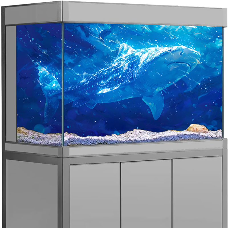 Aquarium Fish Dolphin - Aquarium Background Sticker Dolphin Blue Whale