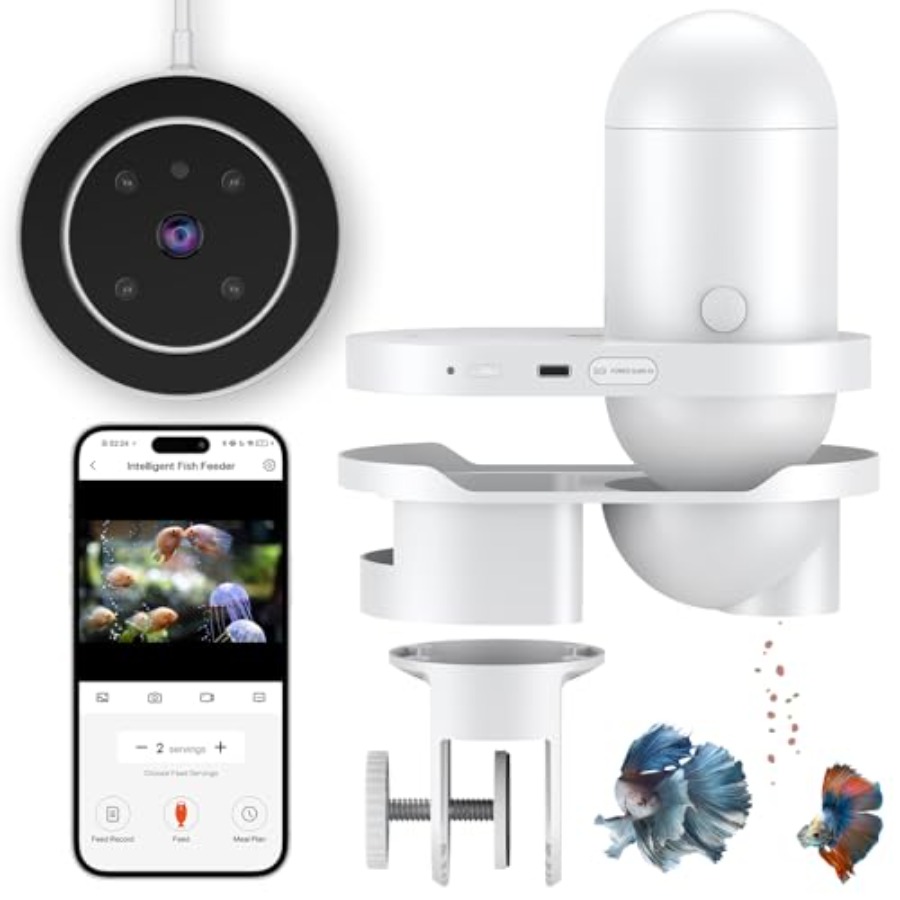 Aquarium Fish Video - Aquarium WiFi Automatic Fish Feeder: ABS