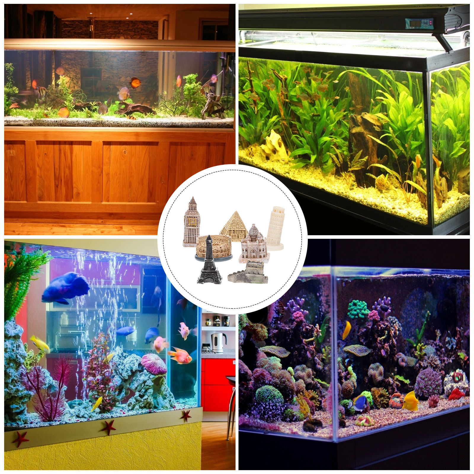 7Pcs Roman Sculpture Set Minia - đánh giá và giá Aquarium Fish In