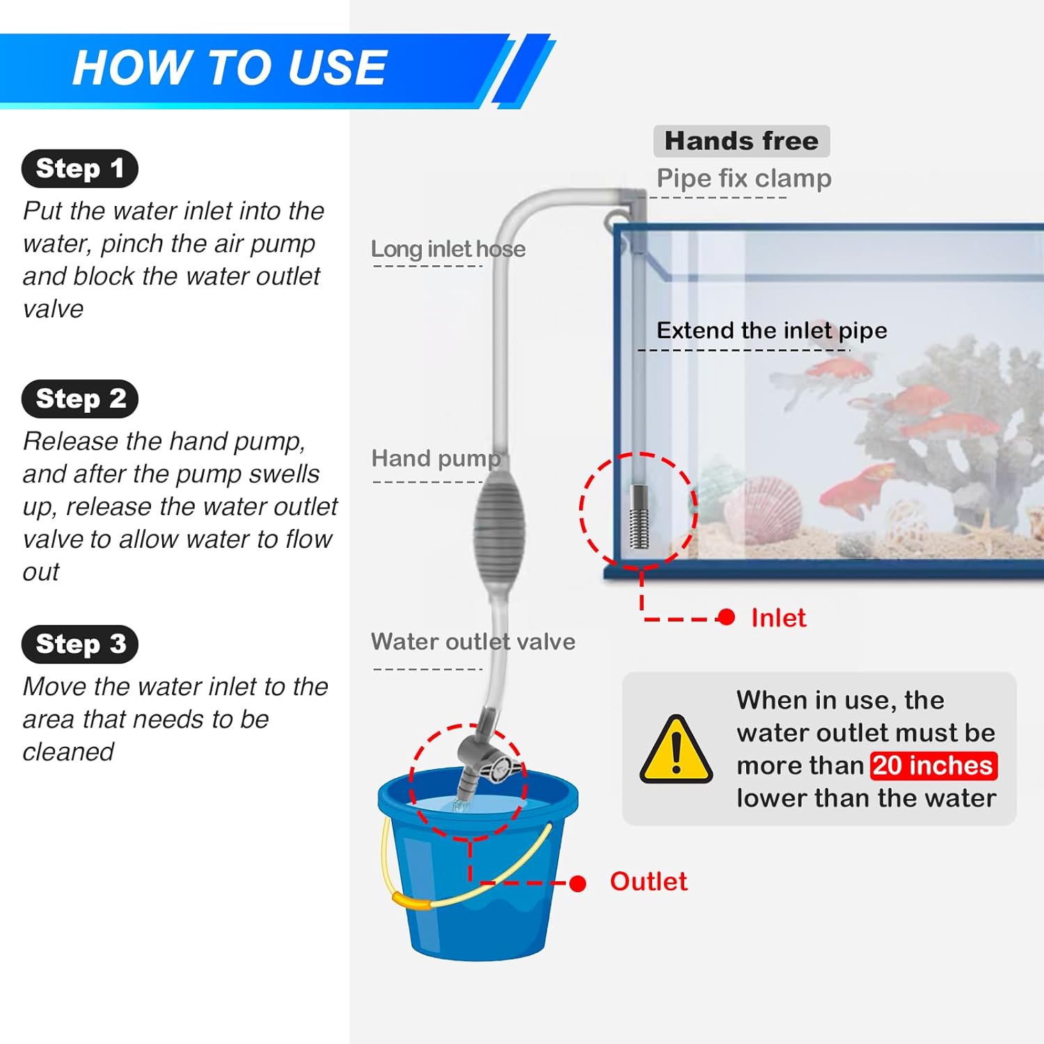 Large Fish Tank Aquarium Sipho - đánh giá và giá Aquarium Fish Waste Collector