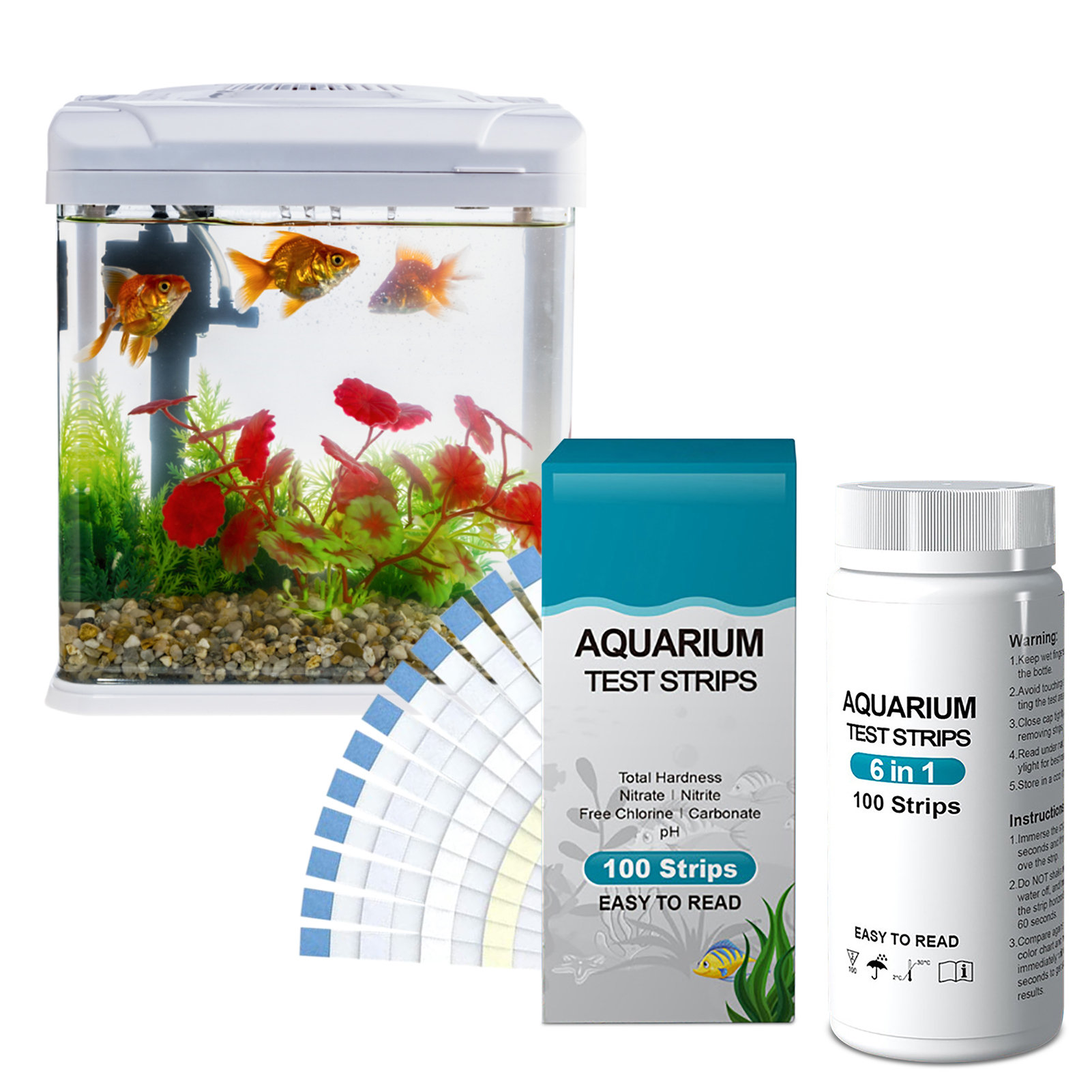 100pcs 6-in-1 Water Quality Te - đánh giá và giá Aquarium Test Kit