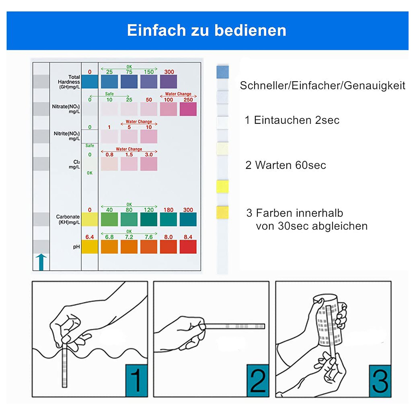 100pcs 6-in-1 Water Quality Te - đánh giá và giá Aquarium Test Kit