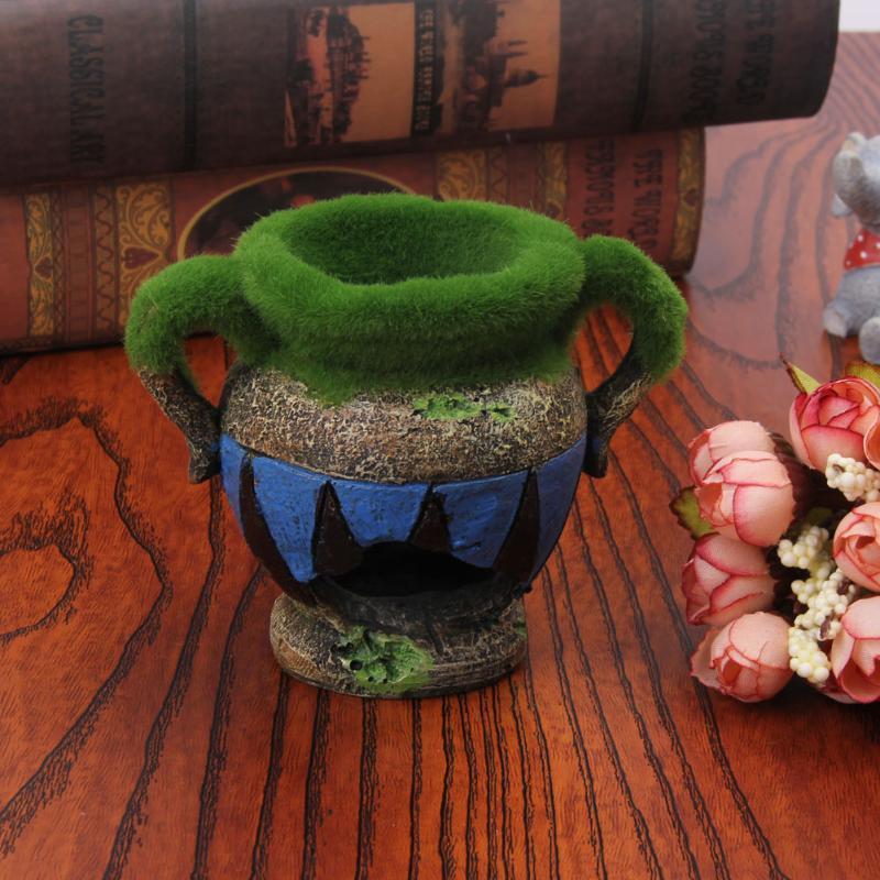 1pc Resin Vase with Moss Aquar - đánh giá và giá Aquarium Fish Tank Price