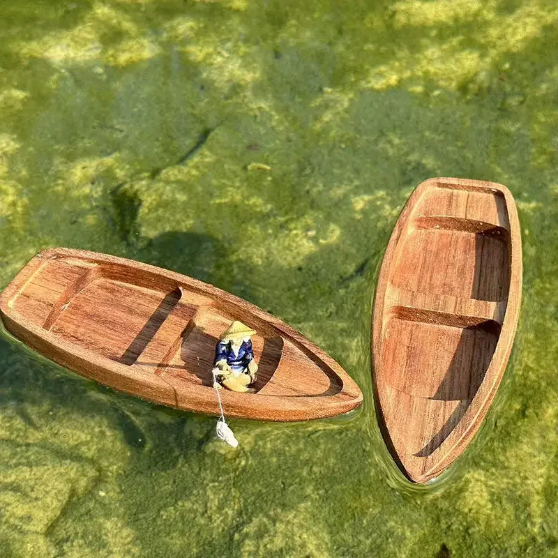 Handmade Wooden Boat Mini Floa - đánh giá và giá Aquarium Fish Tank Price