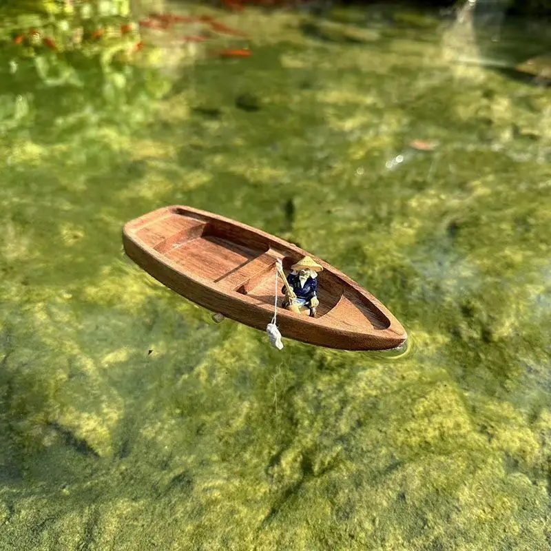 Handmade Wooden Boat Mini Floa - đánh giá và giá Aquarium Fish Tank Price