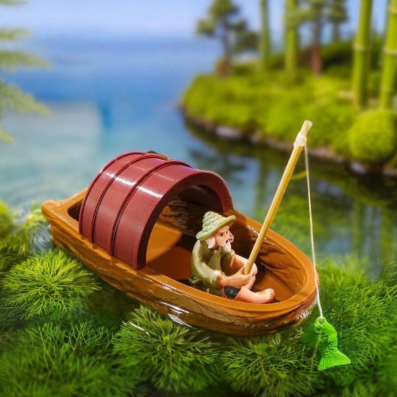 【D】Mini Fisherman Boat Model S - đánh giá và giá Aquarium Fish Escape