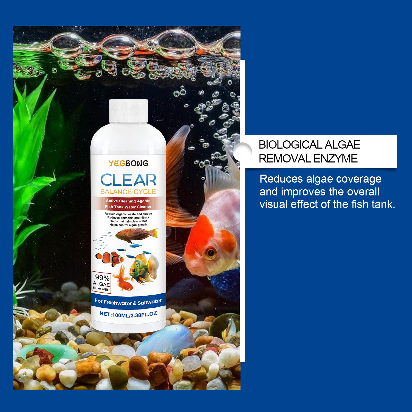 Aquarium Water Clarifier 100ml - đánh giá và giá Aquarium Fish Waste Collector