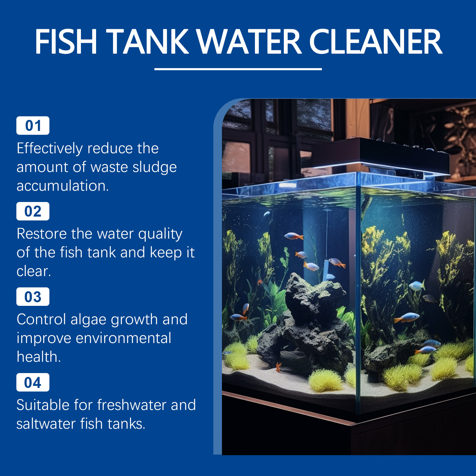Aquarium Water Clarifier 100ml - đánh giá và giá Aquarium Fish Waste Collector