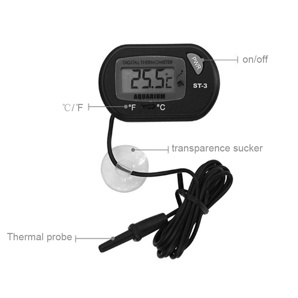 Aquarium Thermometer Suction C - đánh giá và giá Aquarium Fish Black